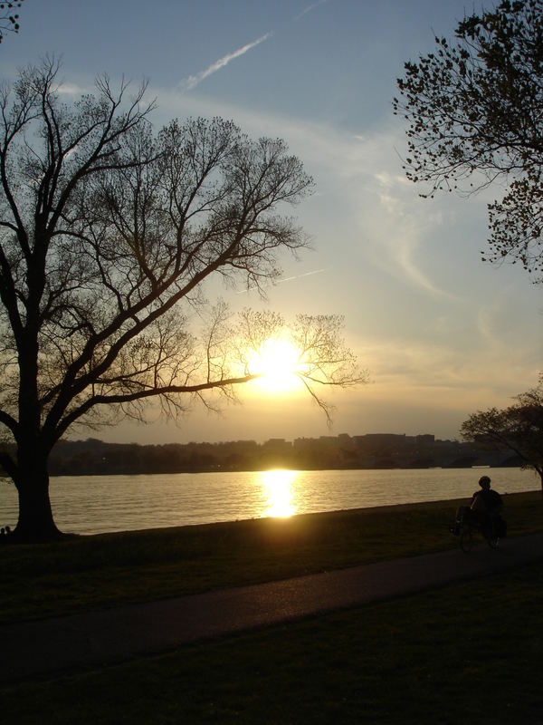 sunset over potomac river