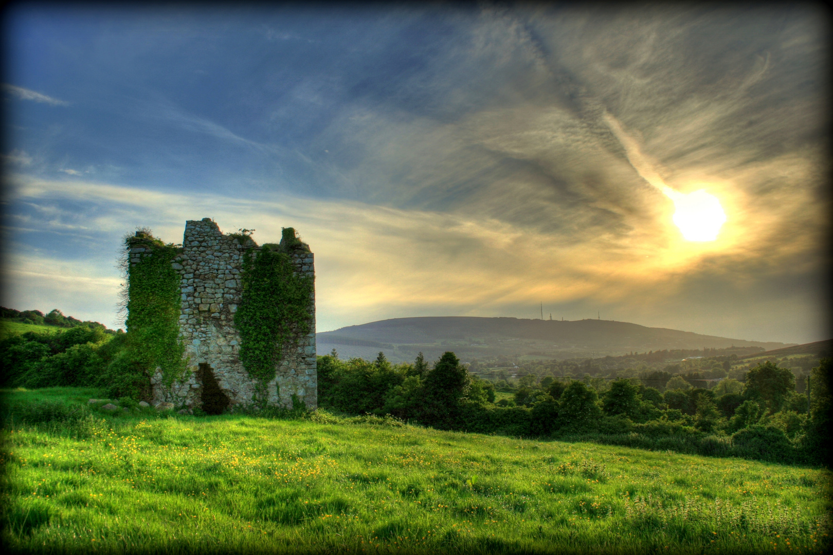 Sunset over Pucks Castle