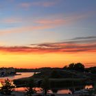 sunset over Stakholmen in Karlskrona, Sweden