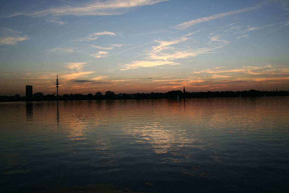 Sunset over the Alster