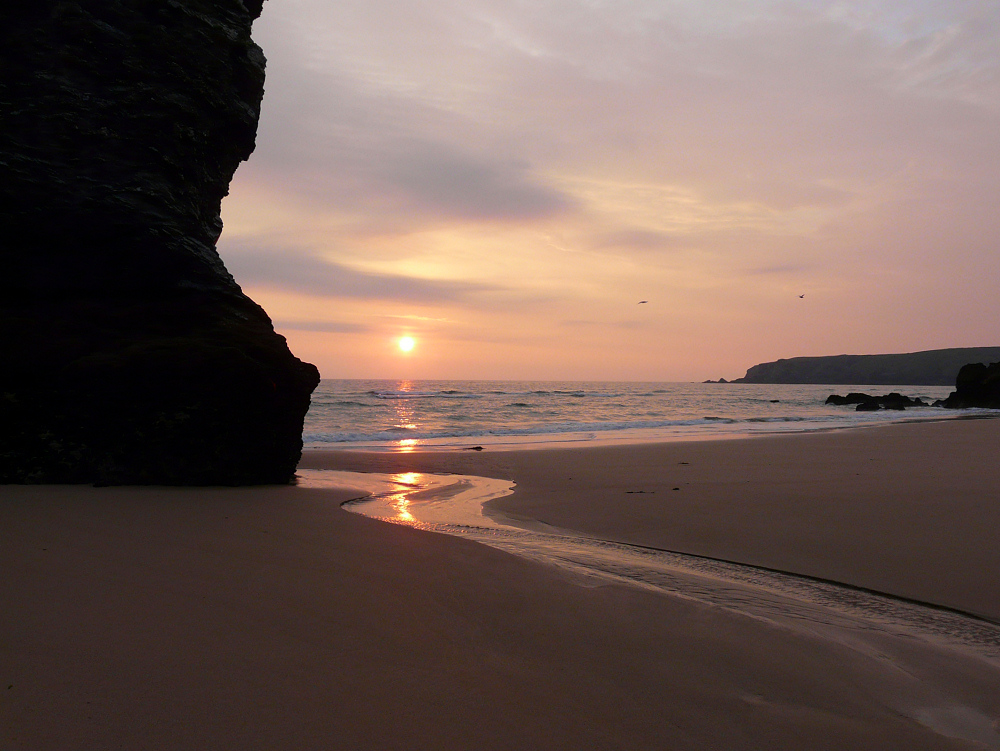 Sunset over the Bedruthen Steps