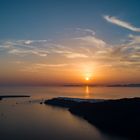 Sunset over the caldera of Santorini