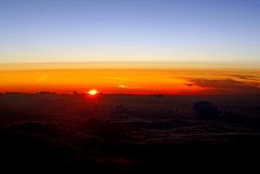 sunset over the clouds