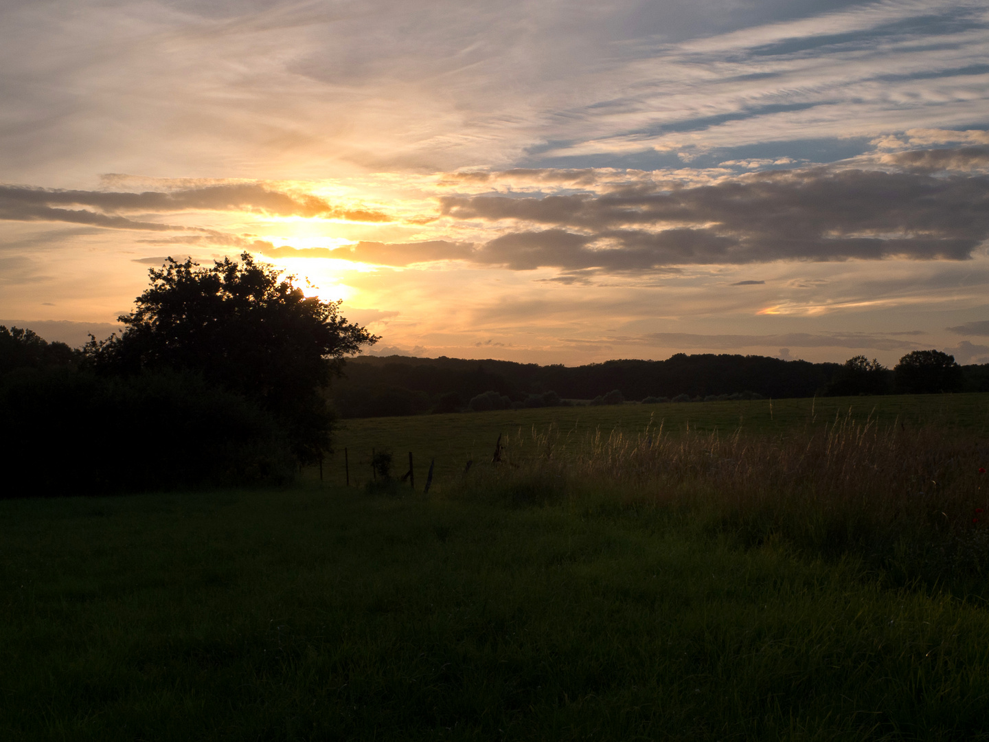 Sunset over the countryside.