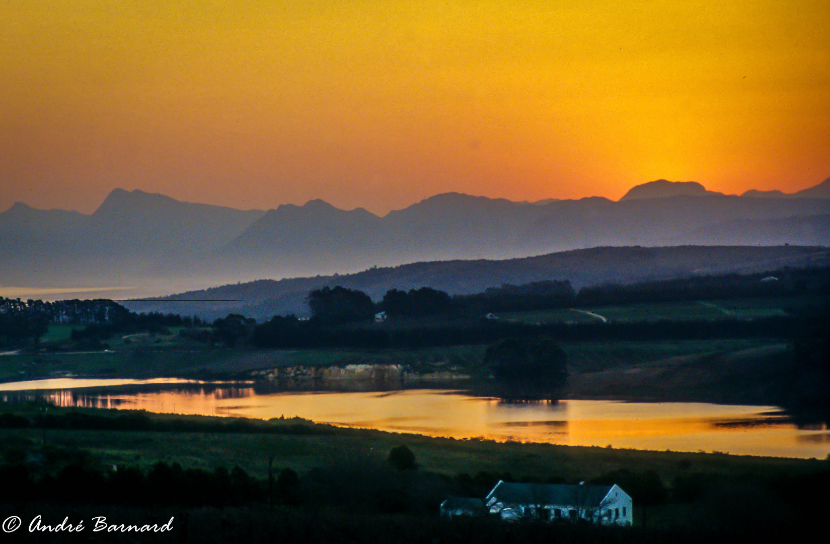 Sunset over the hills