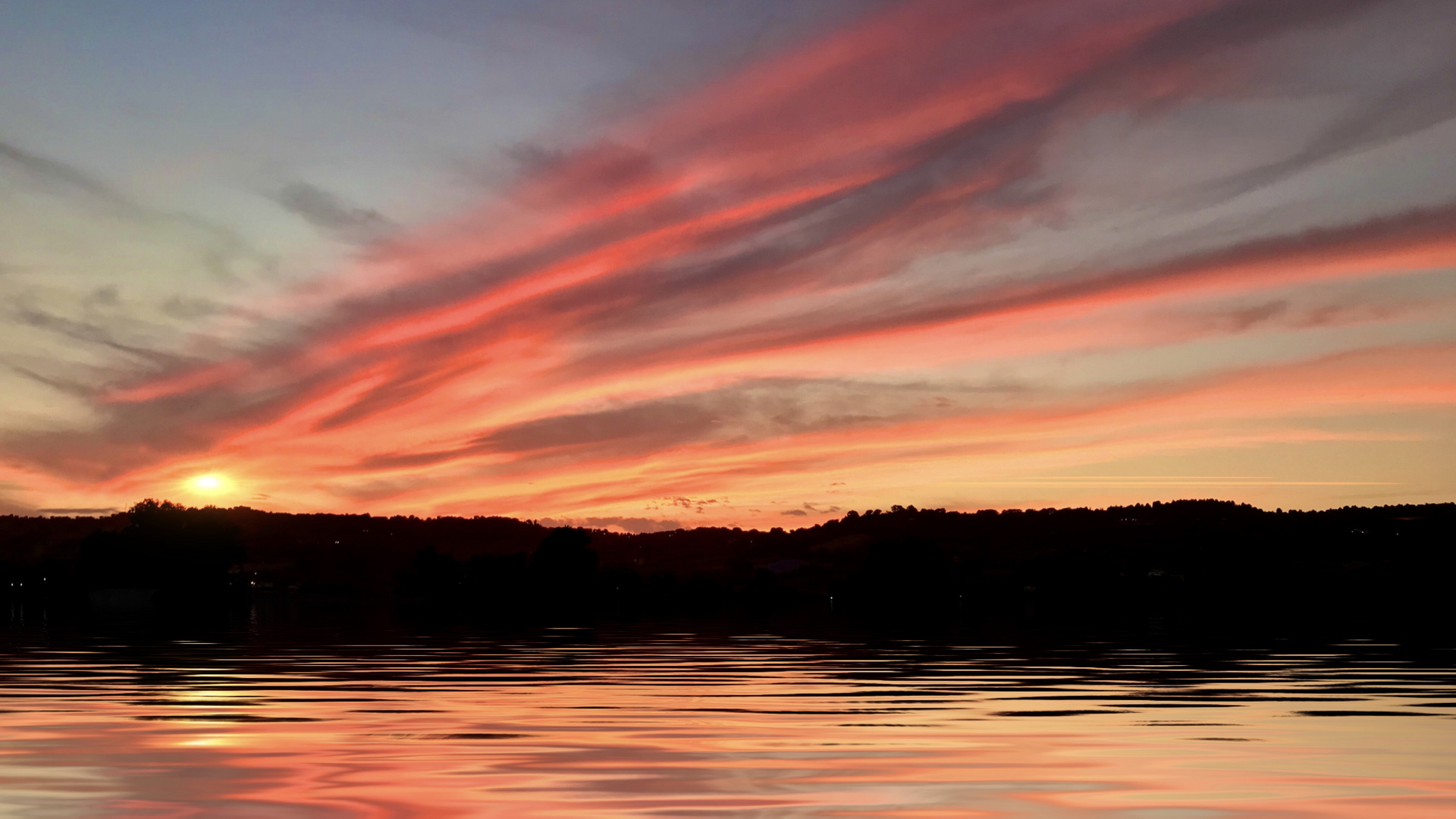 Sunset over the lake