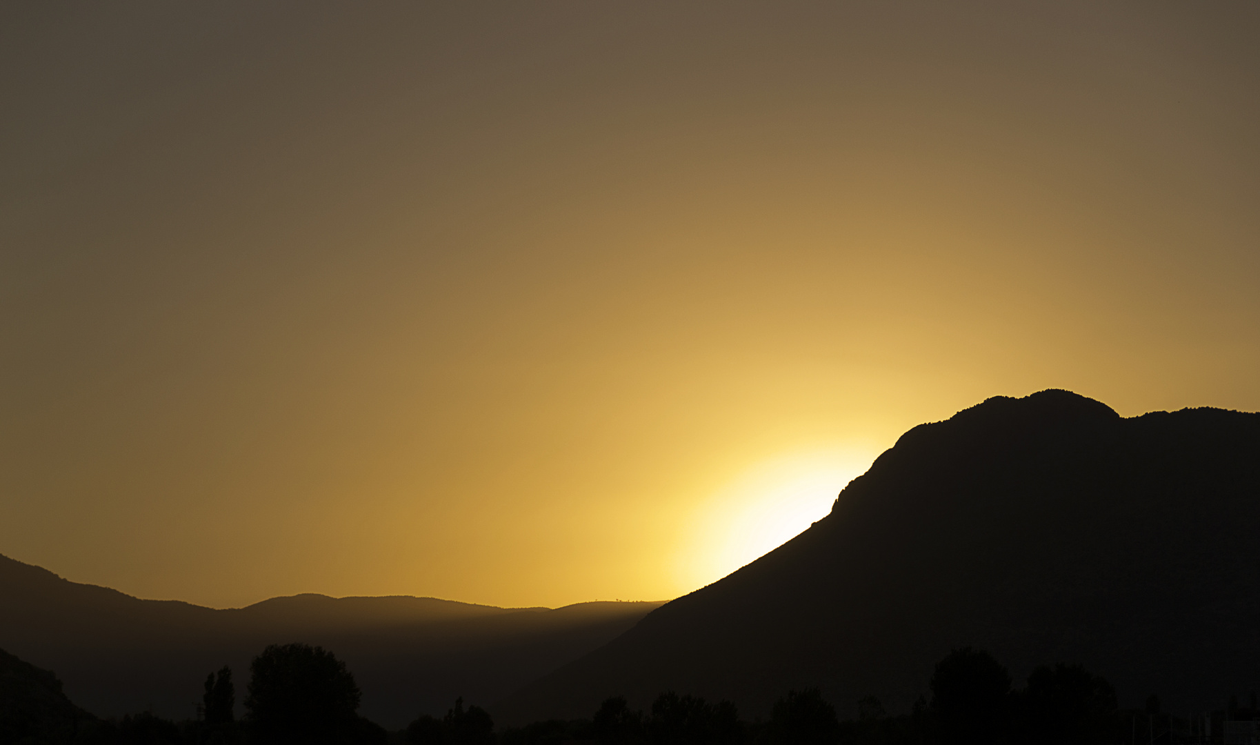 Sunset over the Mountain