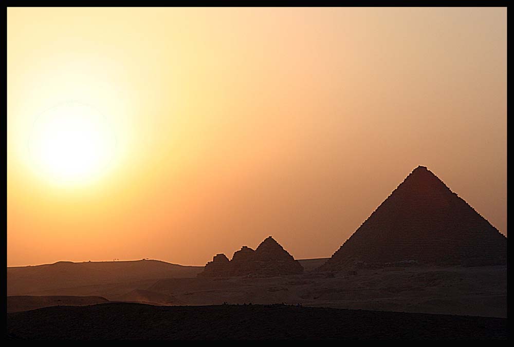 Sunset over the Pyramids of Giza