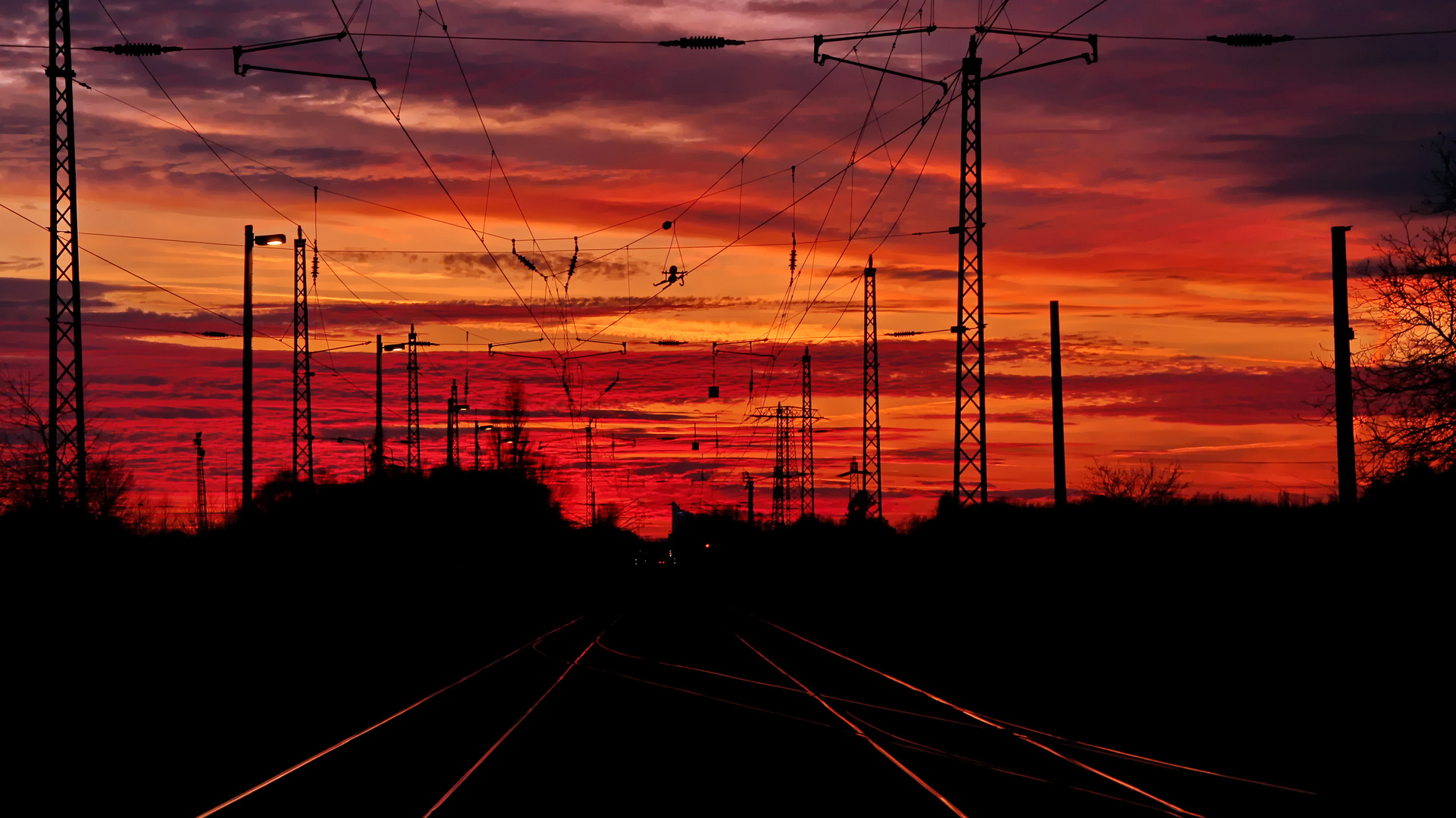 sunset over the rails