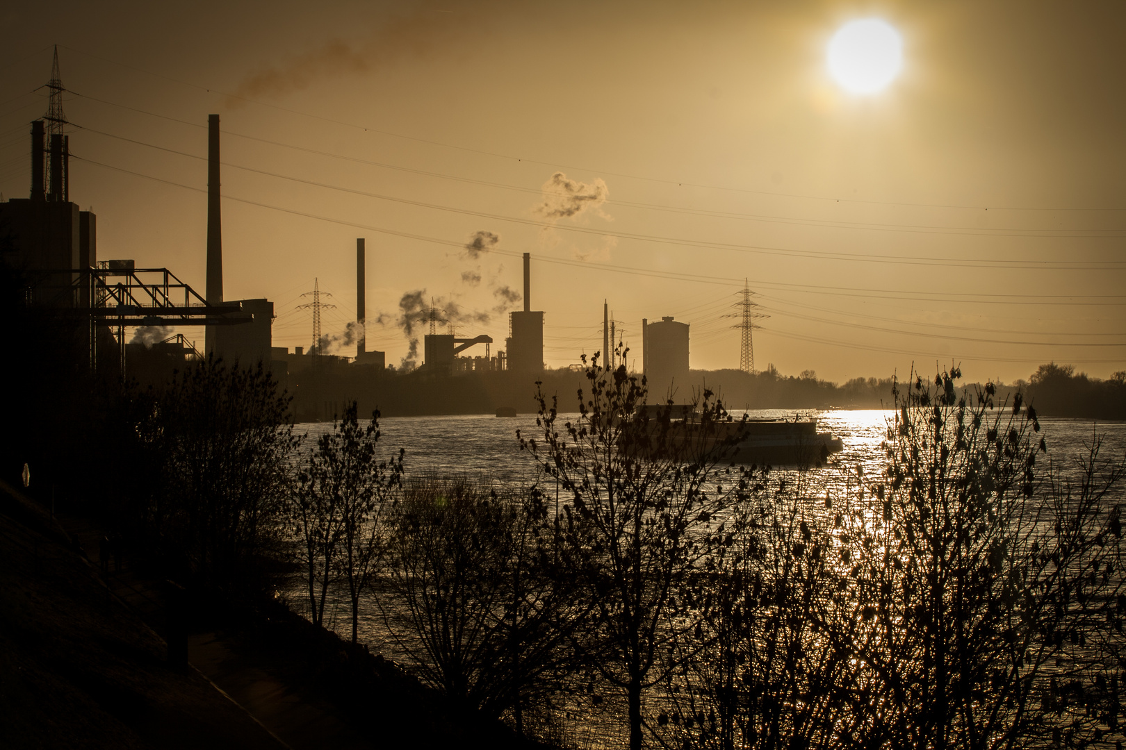 Sunset over the rhine