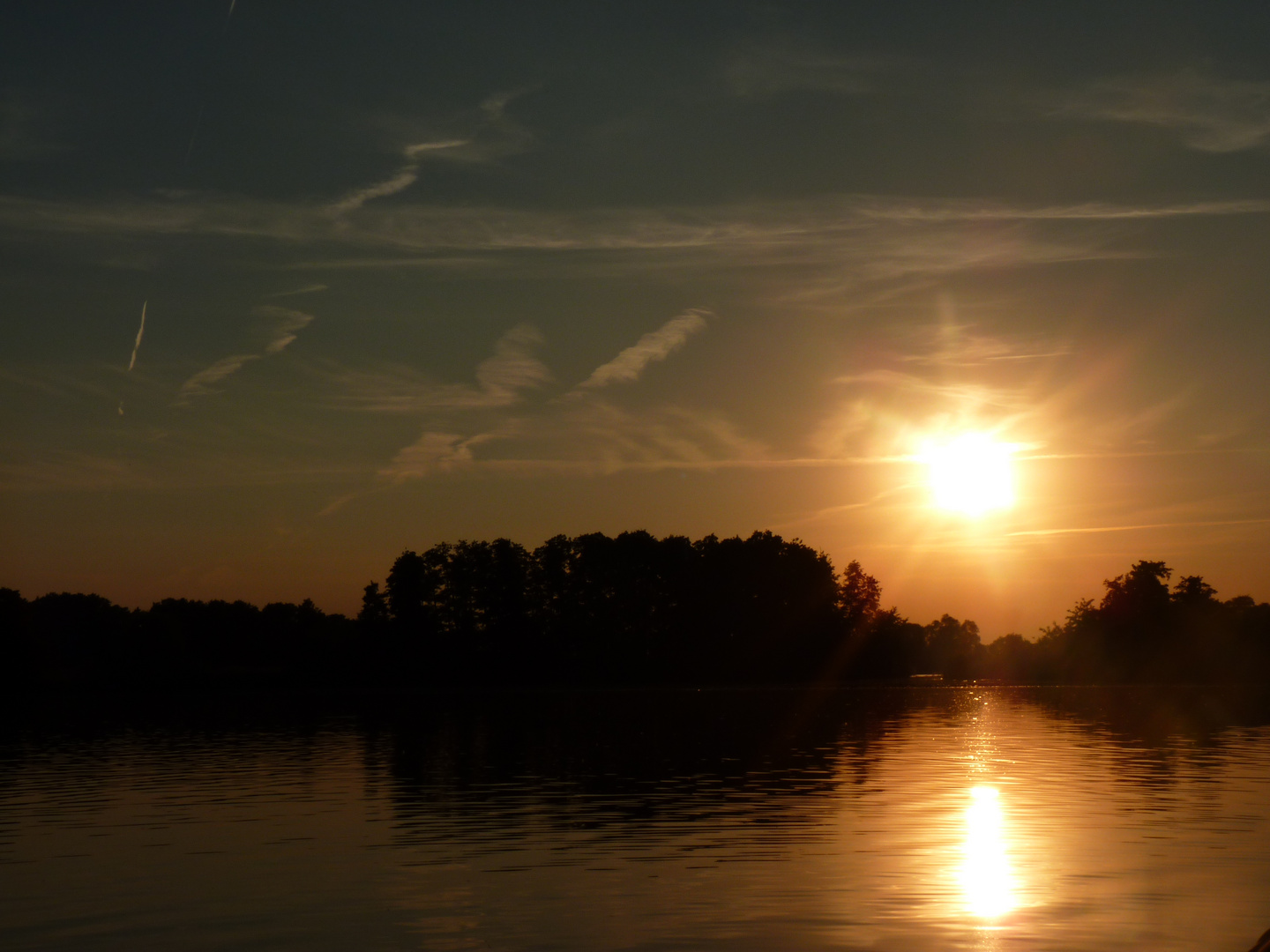 Sunset over the river