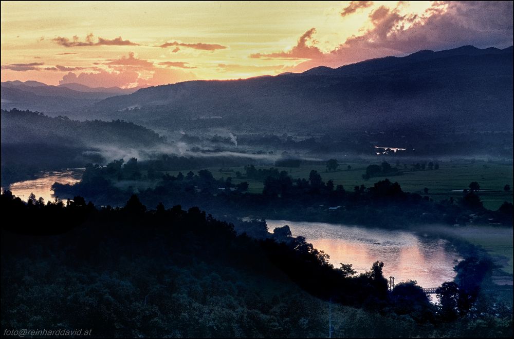 Sunset over the River Dothawady.