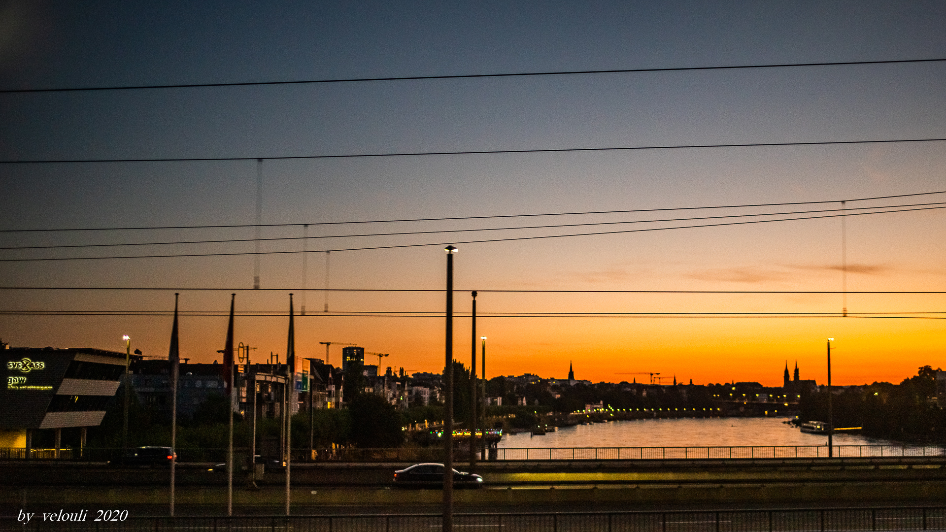 sunset over the river rhine 2