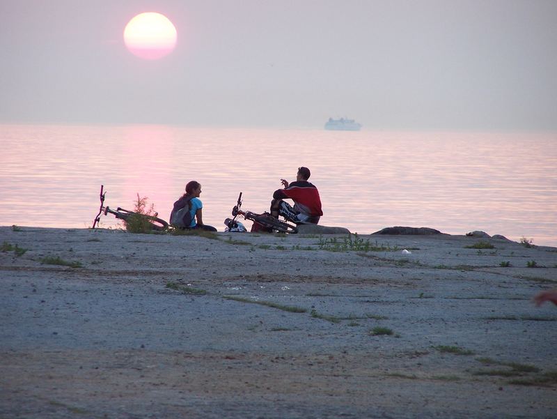 Sunset over the sea