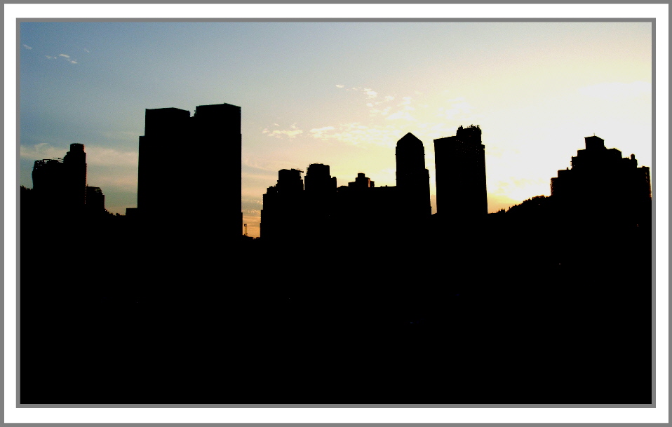 Sunset over the Time Warner Center