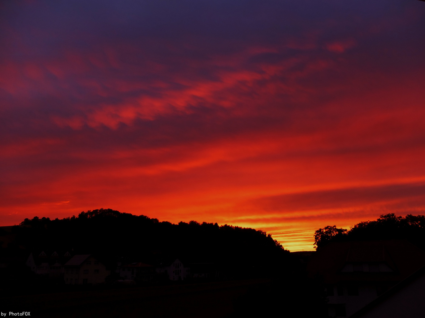 Sunset over the village