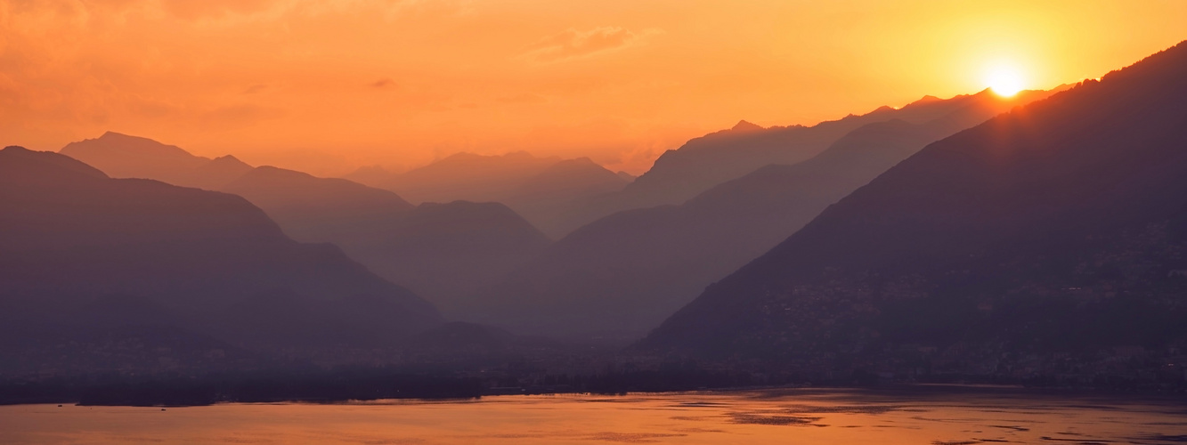 Sunset over Ticino Alps