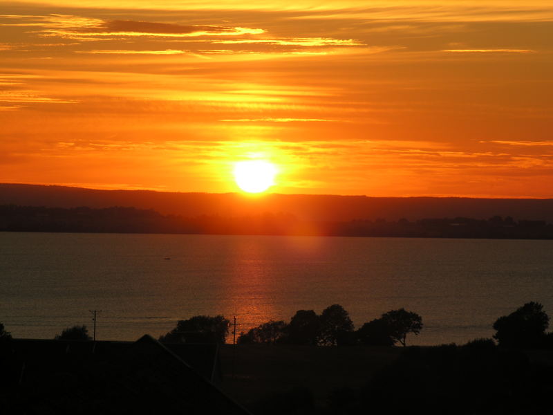 Sunset over Vättern in Gränna (Sweden)