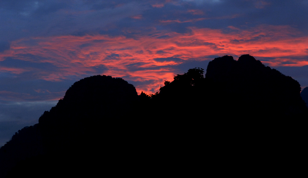 Sunset over Vang - Vieng Laos. Story as usual.