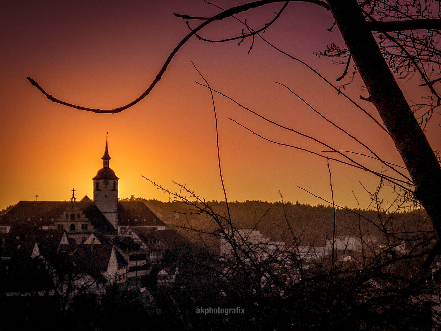 Sunset over Waldenbuch 