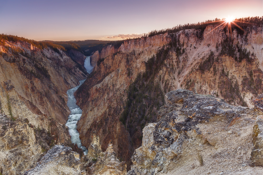 ~~ Sunset over Yellowstone Canyon & Lower Falls ~~