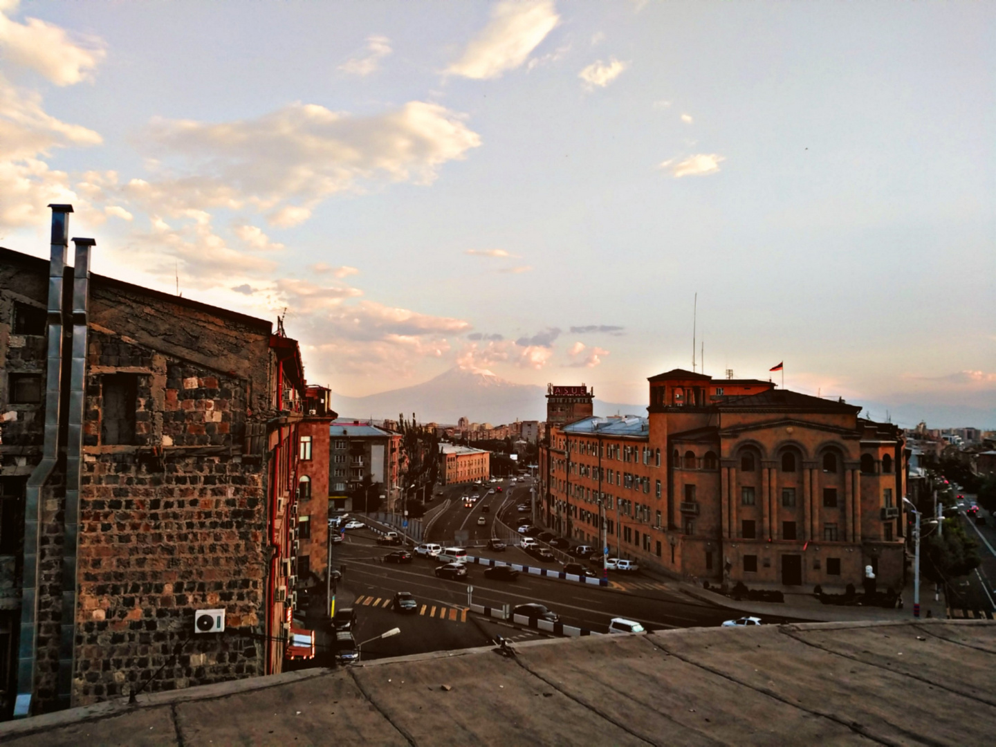 sunset over yerevan. 