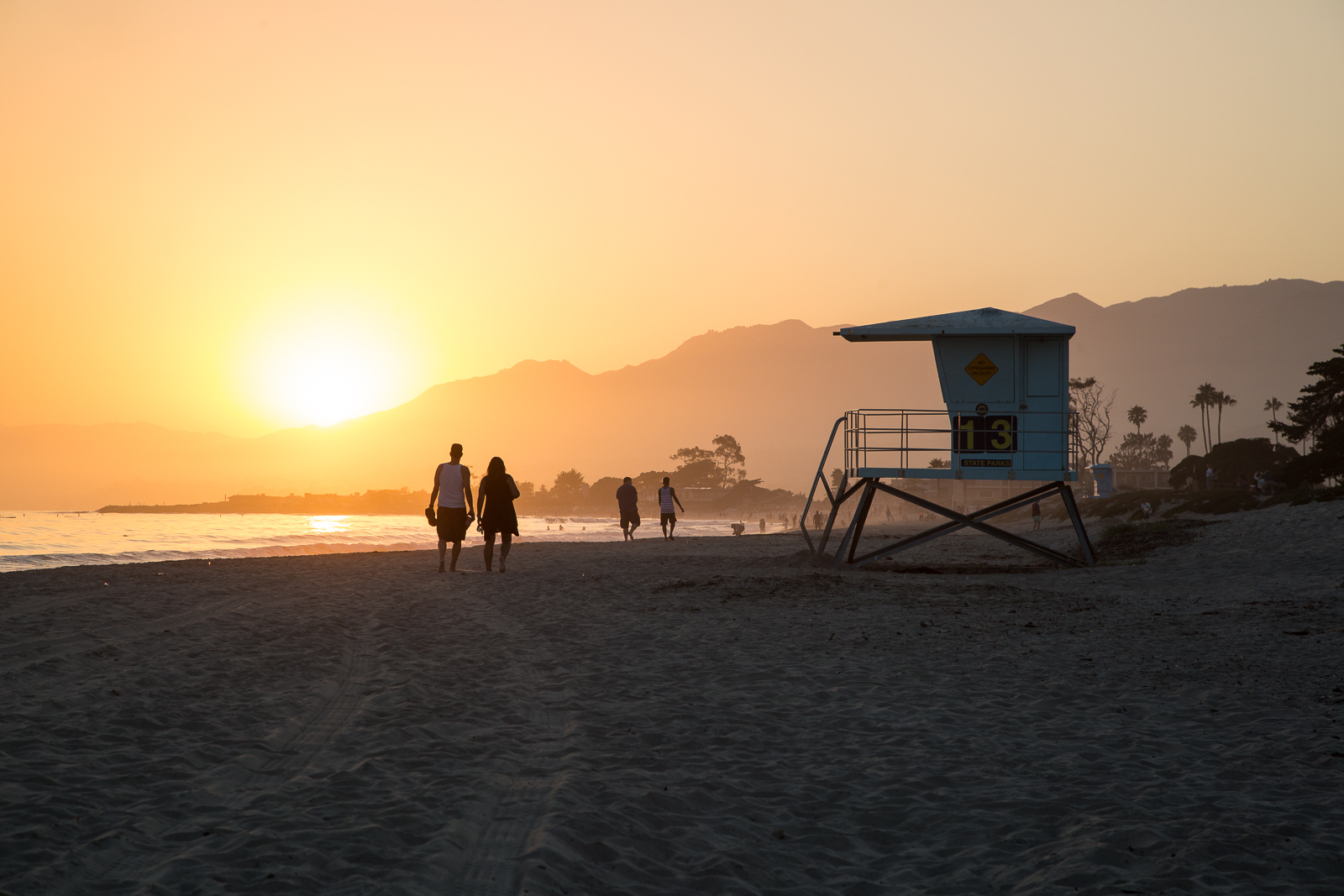 sunset Santa Barbara beach