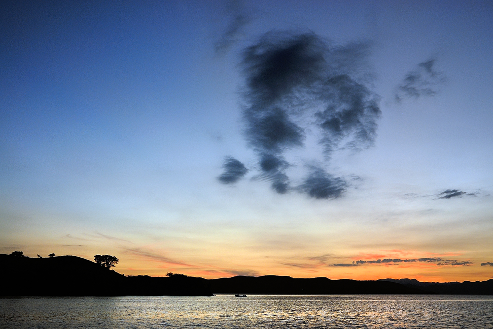 Sunset scene at Komodo island