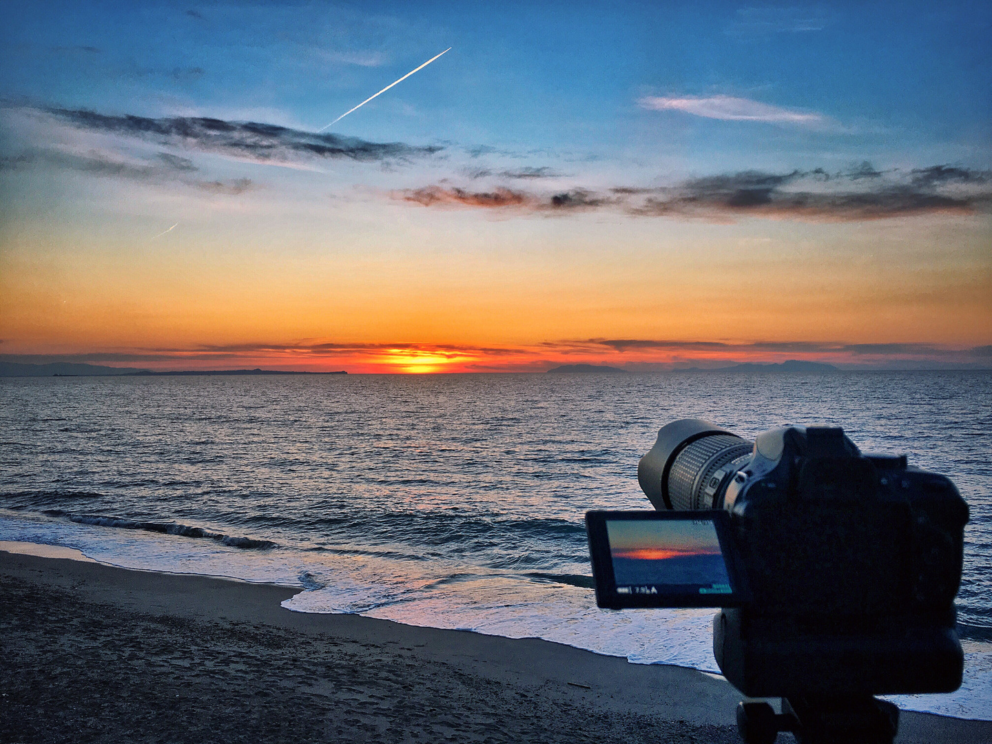 Sunset seashore