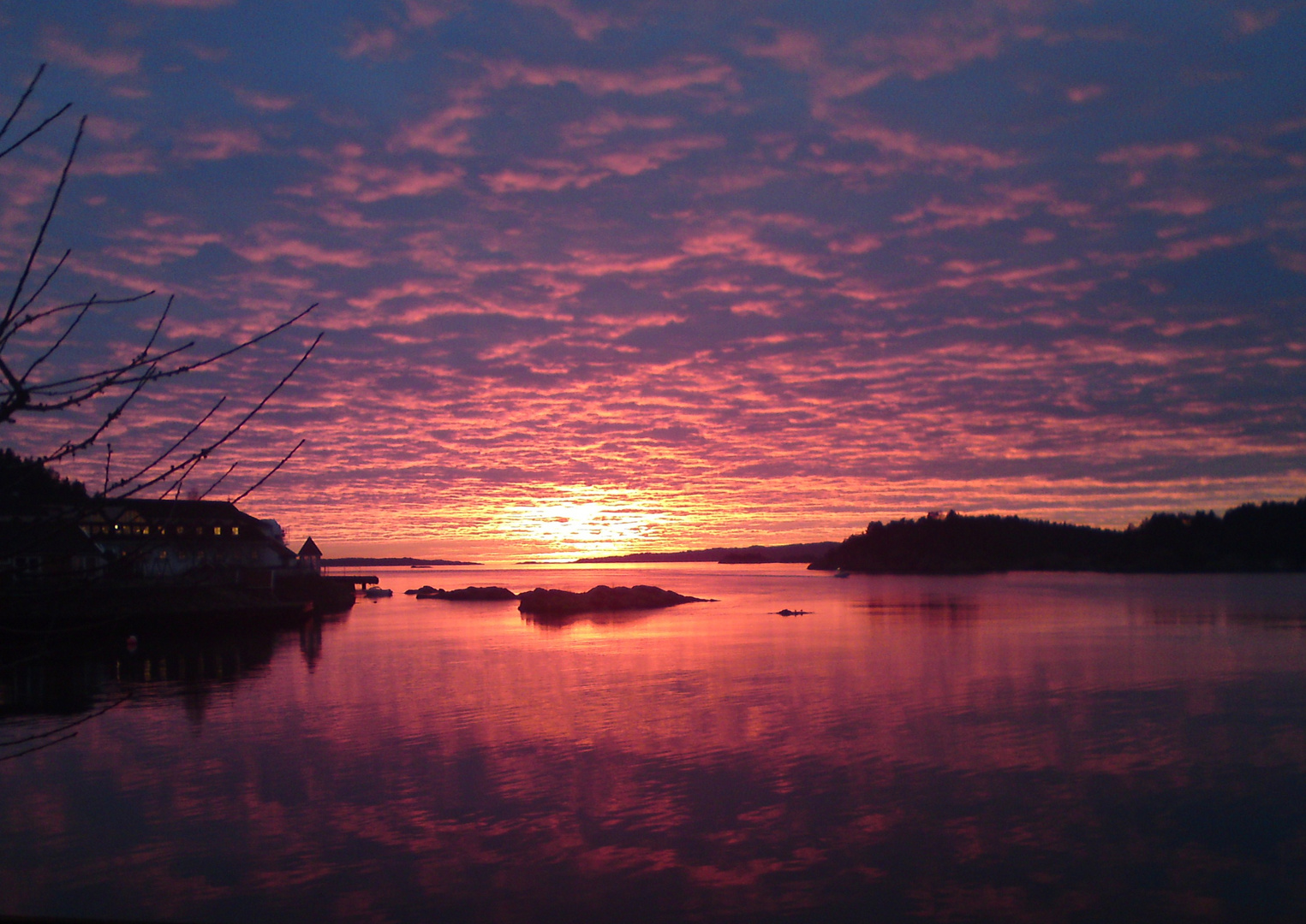 Sunset seen from worksite