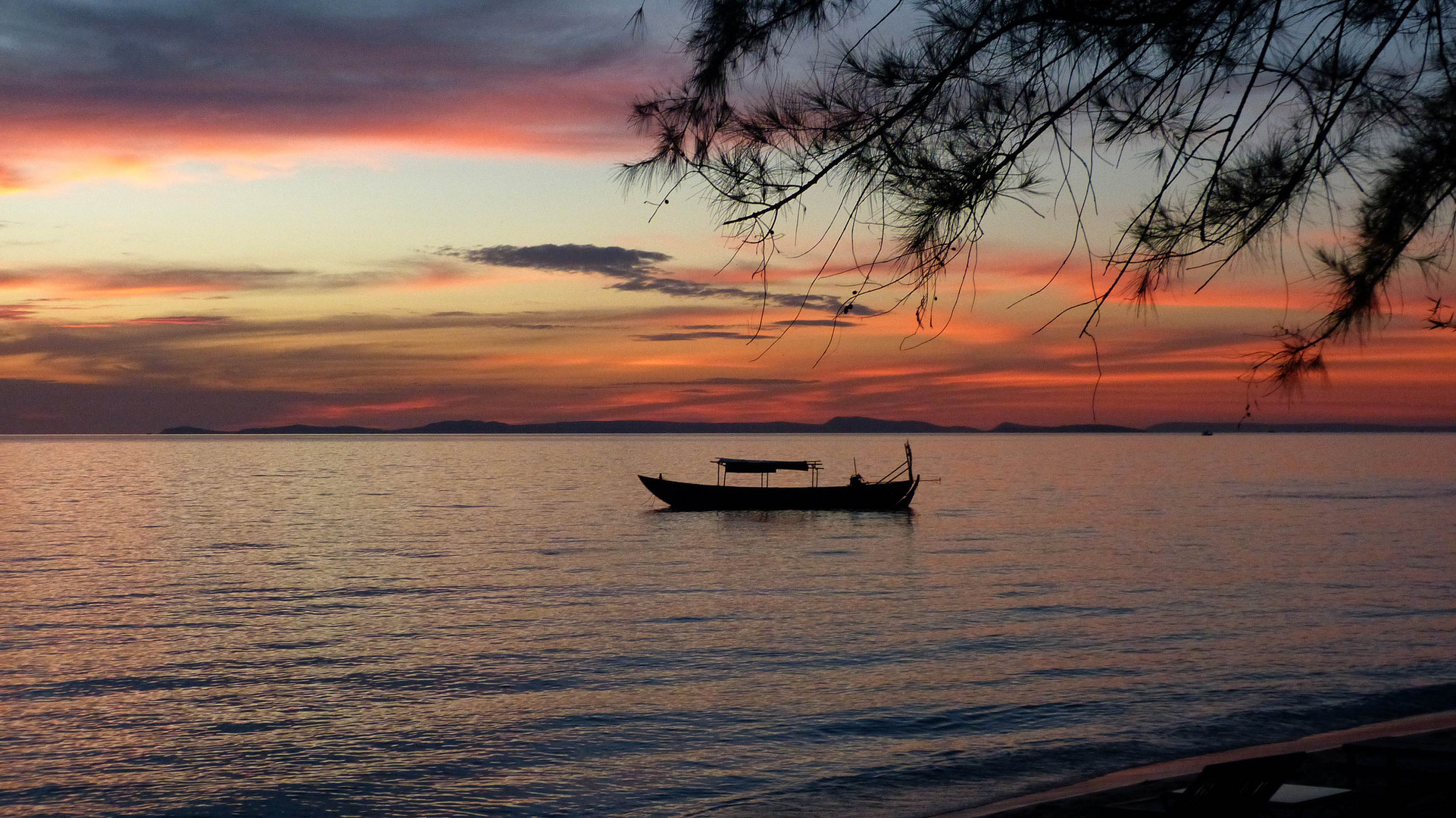 Sunset sur la cote Cambodgienne