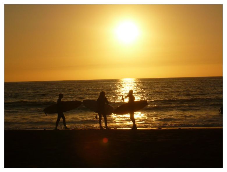 sunset surf