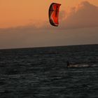 sunset surfing