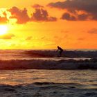 sunset surfing