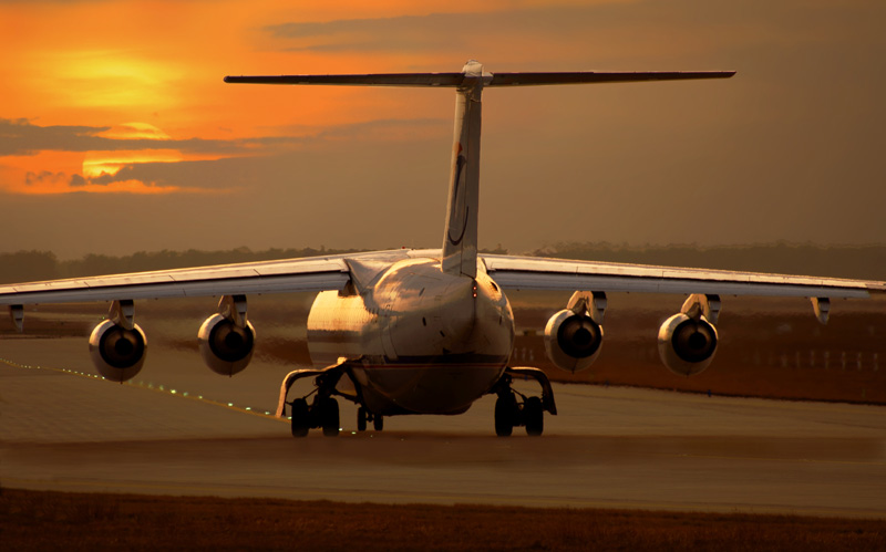 Sunset taxiing