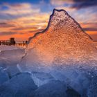 sunset through the ice