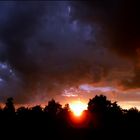 . sunset thunderstorm .