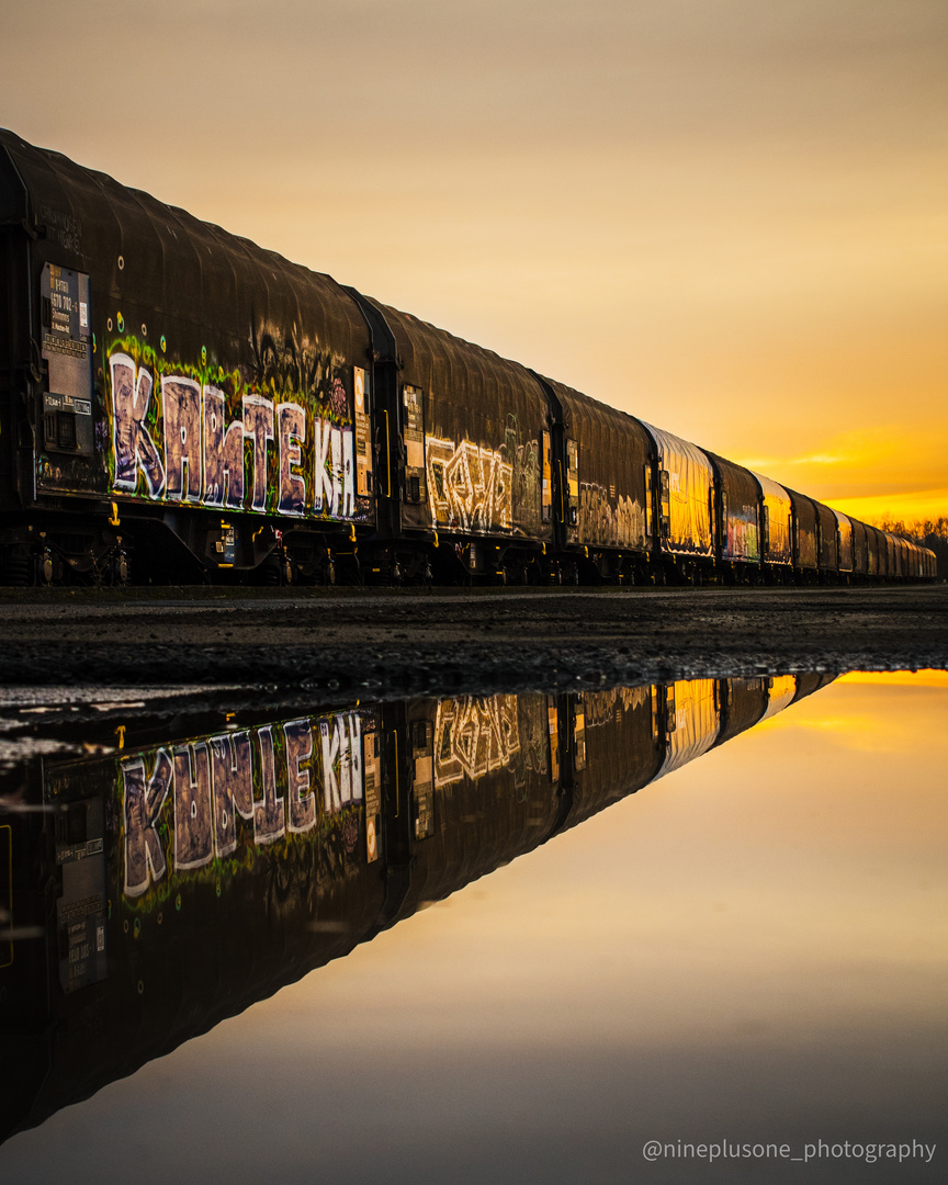 sunset train.