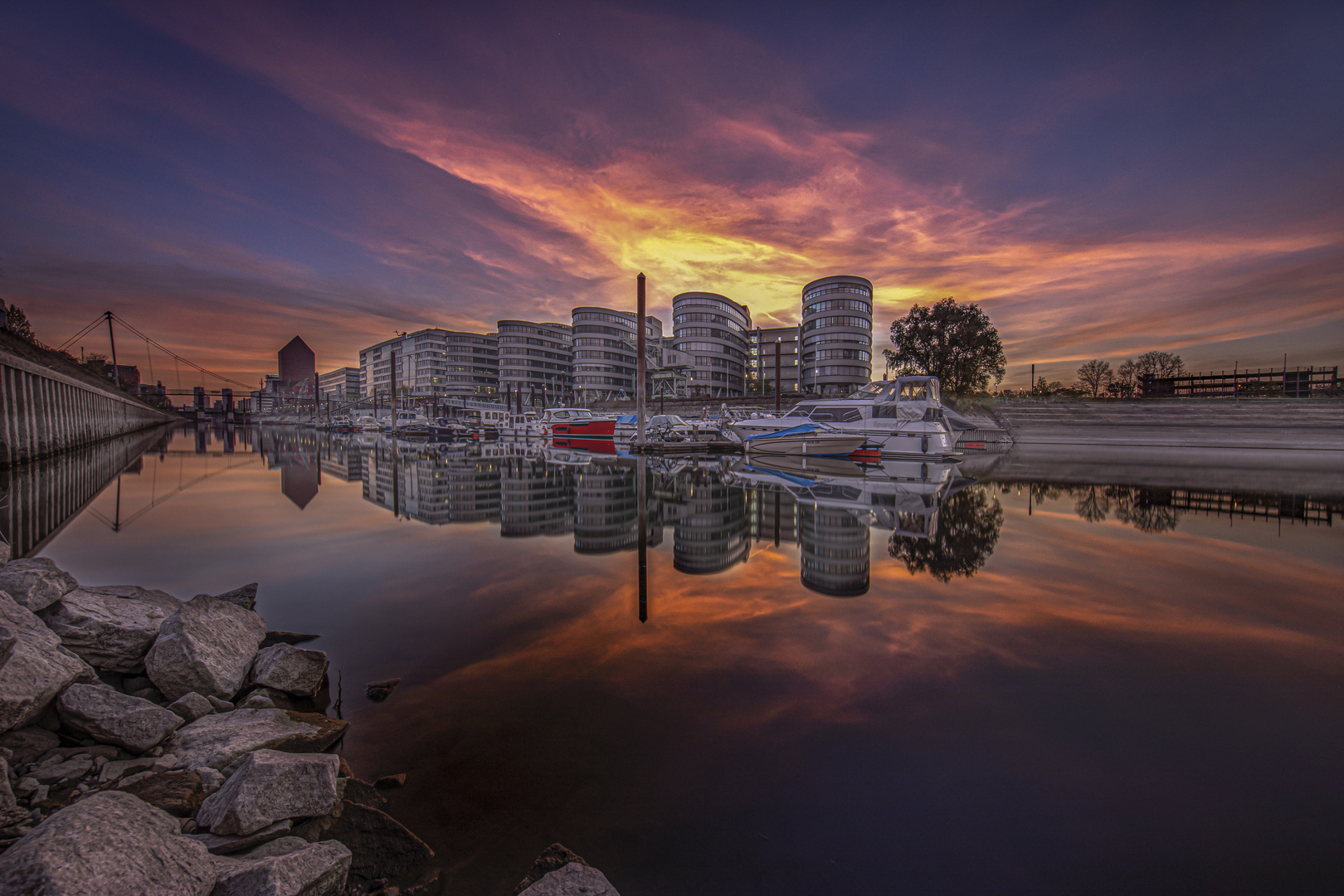 Sunset travel in Duisburg