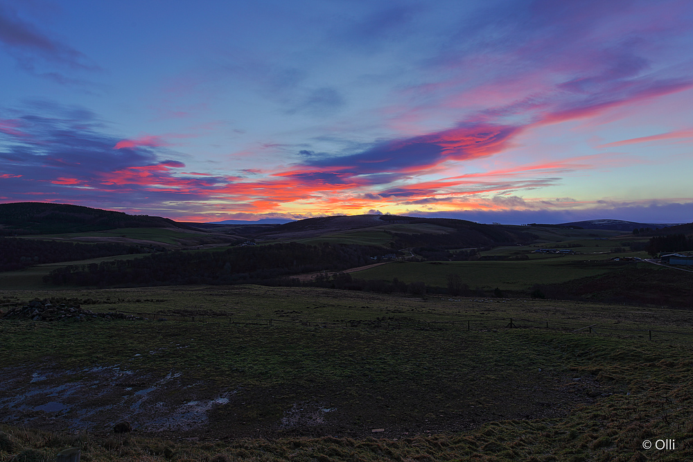 Sunset über Tomintoul