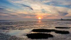 Sunset über Wattenmeer