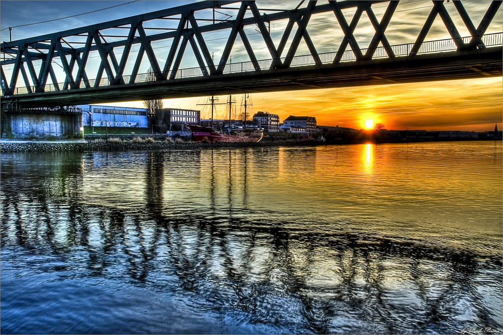 sunset under the bridge