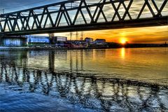 sunset under the bridge