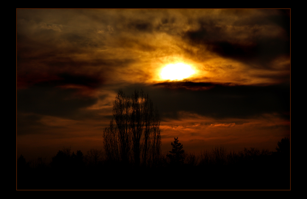 sunset with clouds