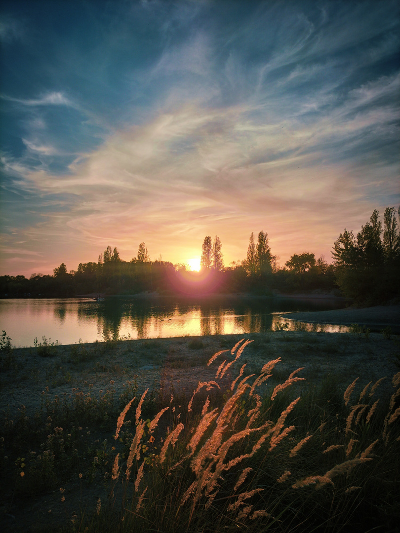 Sunset With Fishermen