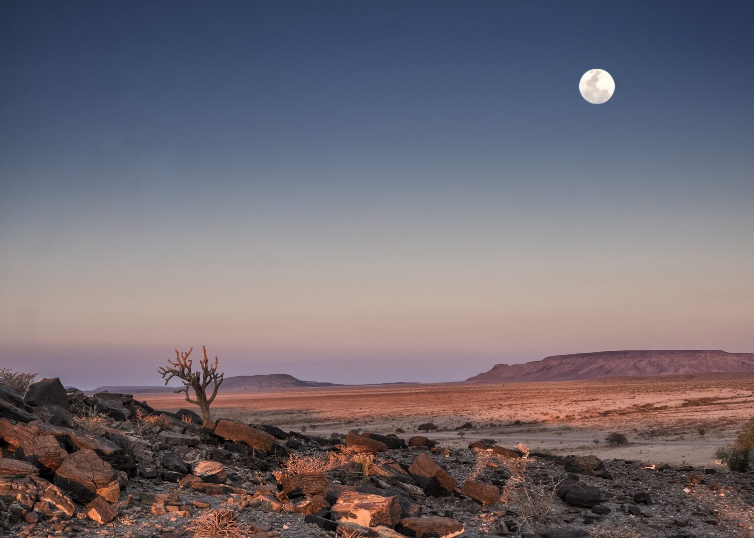 Sunset with Moon