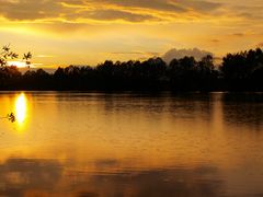 Sunset with rain