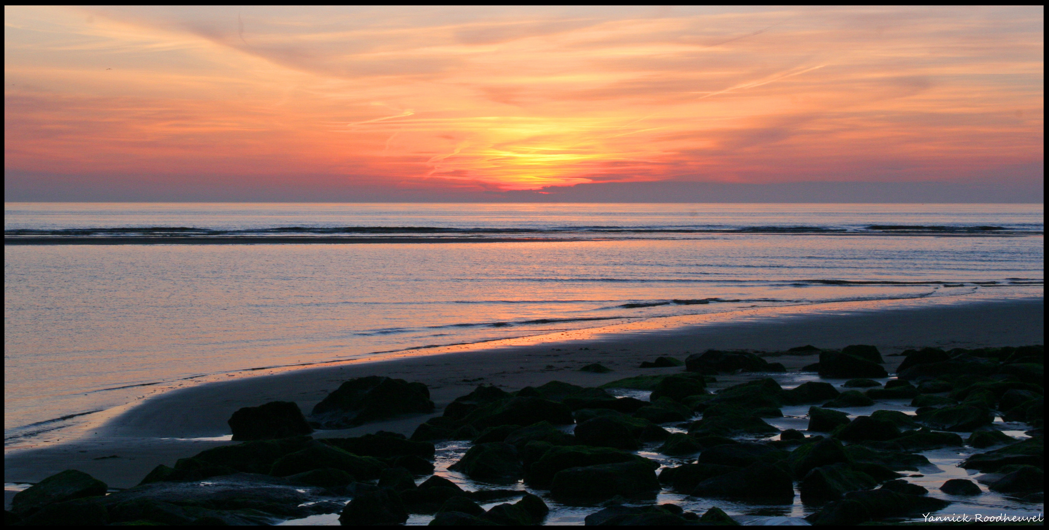 Sunset with red sky