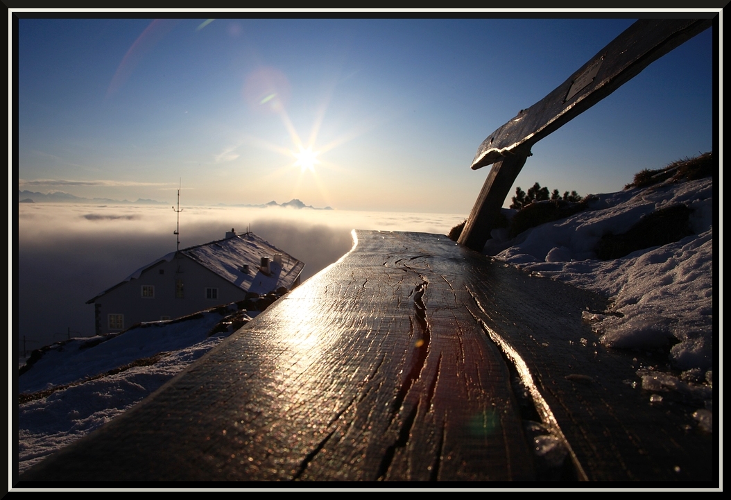 Sunset with snow @ Rigi