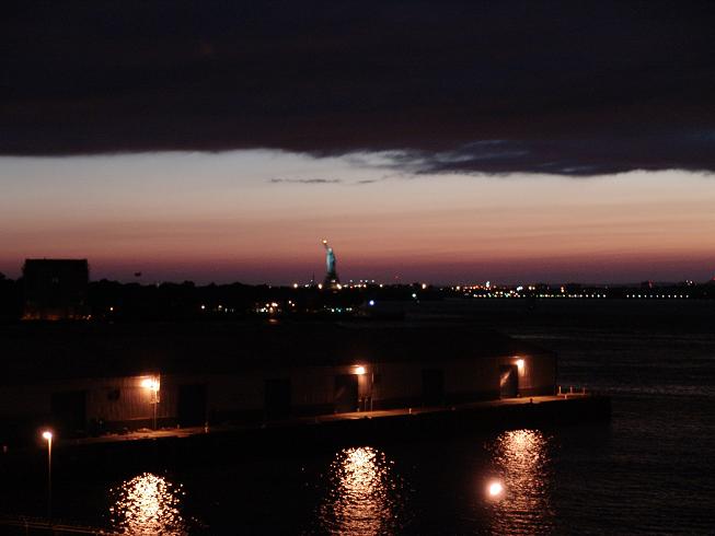 sunset......statue of liberty